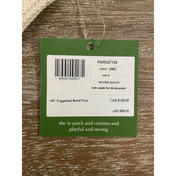 NWT KATE SPADE x DISNEY CLUTCH WRISTLET SILVER GLITTER Fairytale is Fashionable - Picture 3 of 4